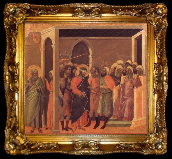 framed  Duccio di Buoninsegna The third verloochening of Christ, ta009-2